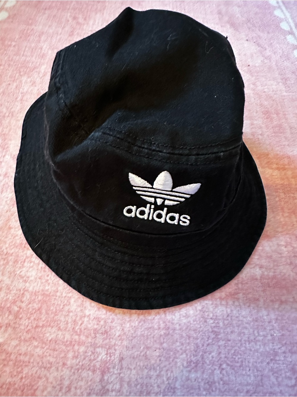 adidas Black Bucket Hat with White Trefoil Logo